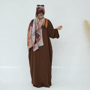 Nida Abaya with Printed Cuffs and Hijab