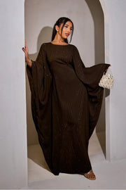 Shiny Rhinestone Butterfly Abaya