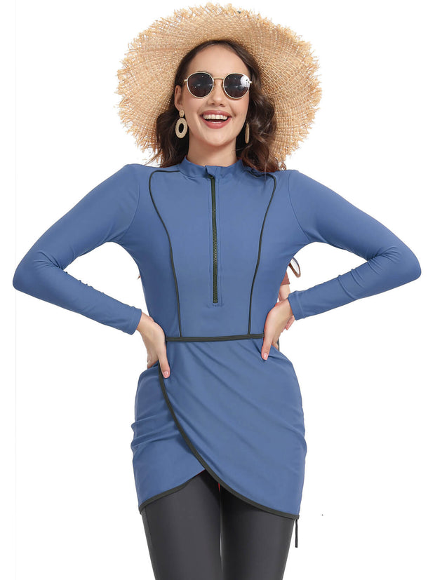 Solid Modest Burkini Swimwear 3-Piece Set – Oceana