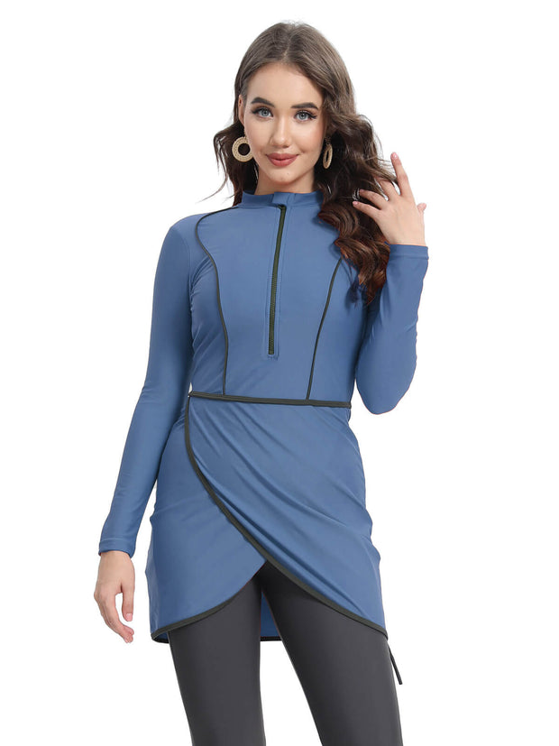 Solid Modest Burkini Swimwear 3-Piece Set – Oceana