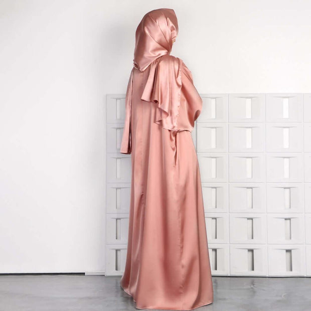 Breathable Abayas With Lining Robes And Belt 2-Piece Set