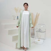 Breathable Abayas With Lining Robes And Belt 2-Piece Set