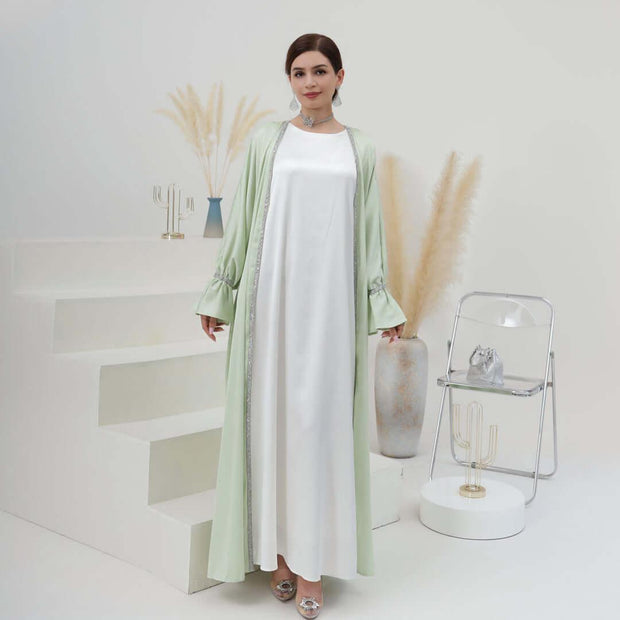 Breathable Abayas With Lining Robes And Belt 2-Piece Set