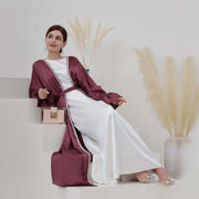 Breathable Abayas With Lining Robes And Belt 2-Piece Set