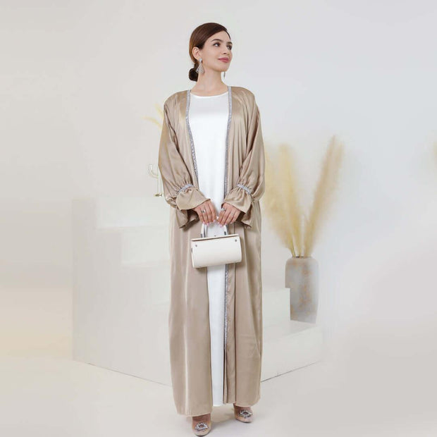 Breathable Abayas With Lining Robes And Belt 2-Piece Set