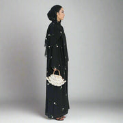 Floral Embroidery Abayas with Hijab 2-Piece Set