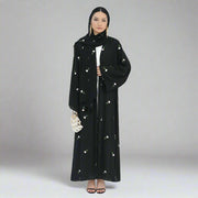 Floral Embroidery Abayas with Hijab 2-Piece Set