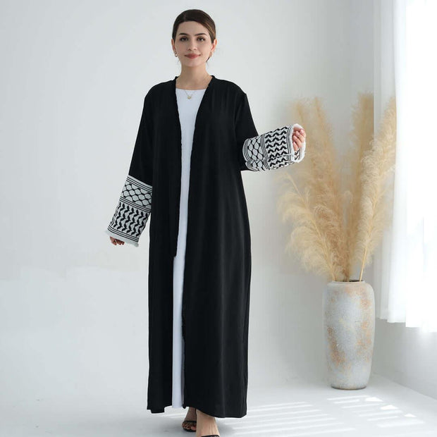 Luxury Cotton Embroidery Tassel Abaya Dress