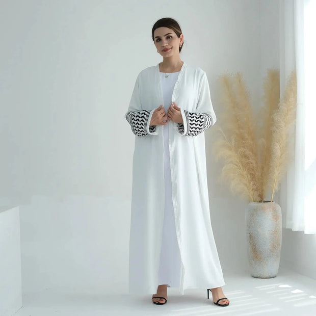 Luxury Cotton Embroidery Tassel Abaya Dress