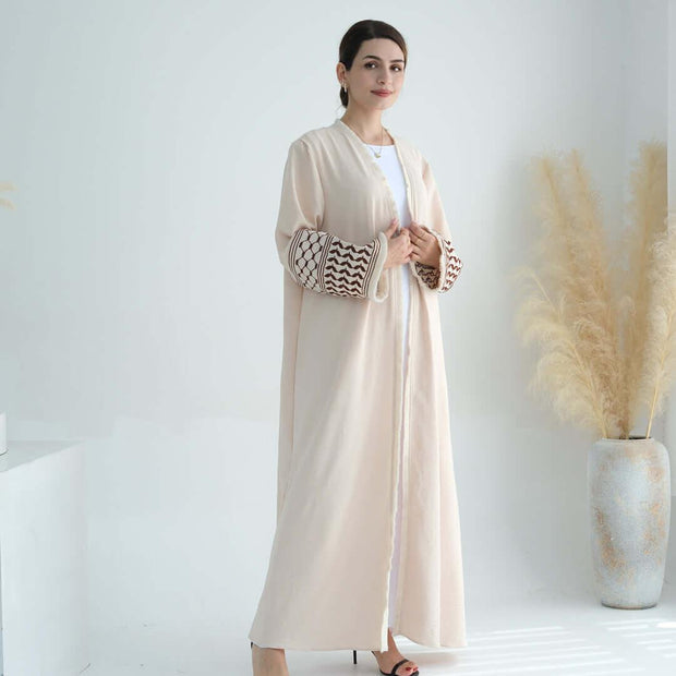 Luxury Cotton Embroidery Tassel Abaya Dress