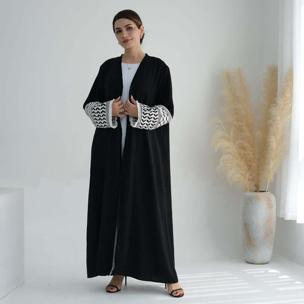 Luxury Cotton Embroidery Tassel Abaya Dress