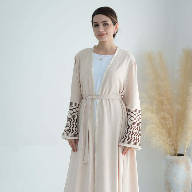 Luxury Cotton Embroidery Tassel Abaya Dress