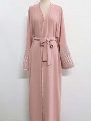 Luxury Cotton Embroidery Tassel Abaya Dress