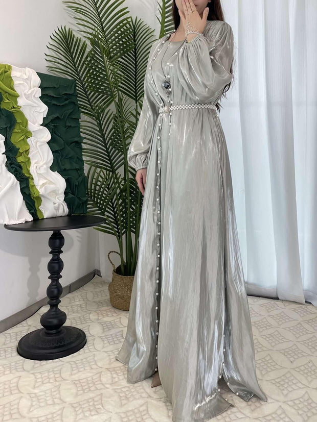 Luxury Elegant Pearl Abaya 5-Piece Set