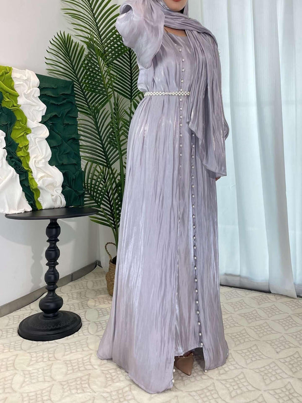 Luxury Elegant Pearl Abaya 5-Piece Set