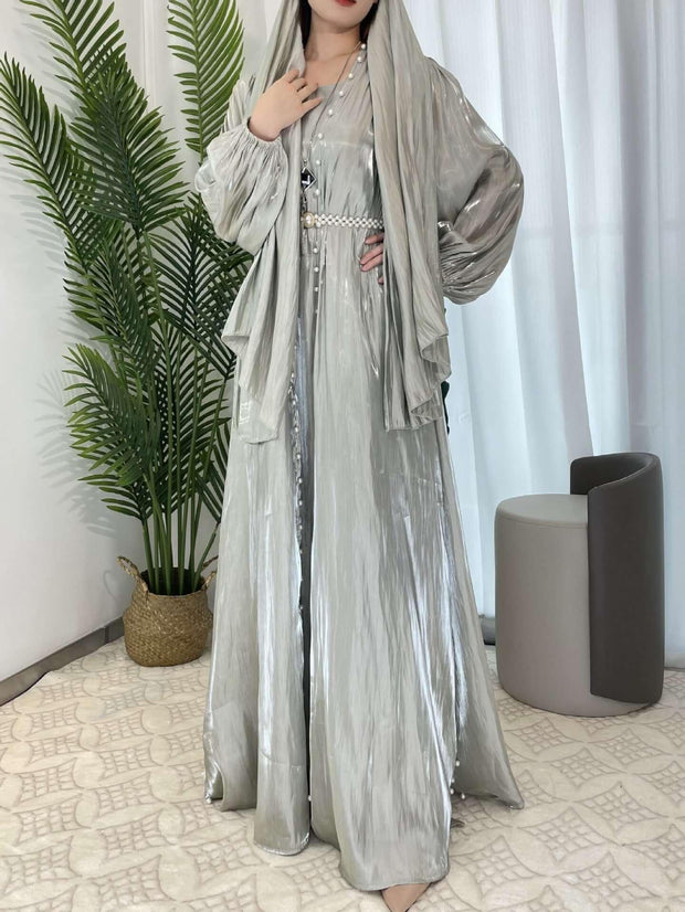 Luxury Elegant Pearl Abaya 5-Piece Set