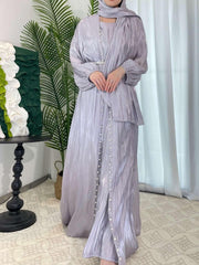 Luxury Elegant Pearl Abaya 5-Piece Set