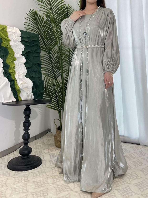 Luxury Elegant Pearl Abaya 5-Piece Set