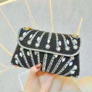 Stylish Pearl Rhinestone Handbag