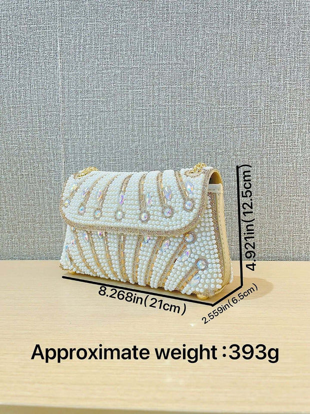 Stylish Pearl Rhinestone Handbag