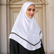 Solid Color Metal Chain Edge Hijab