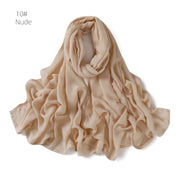 Cotton Hemp Wide Edge Modal Monochrome Hijab