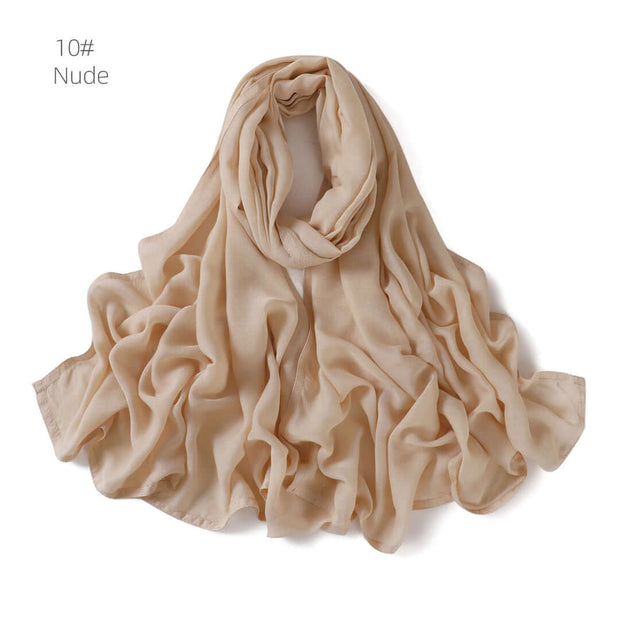Cotton Hemp Wide Edge Modal Monochrome Hijab