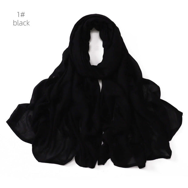 Cotton Hemp Wide Edge Modal Monochrome Hijab