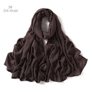 Cotton Hemp Wide Edge Modal Monochrome Hijab
