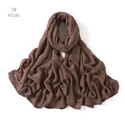 Cotton Hemp Wide Edge Modal Monochrome Hijab