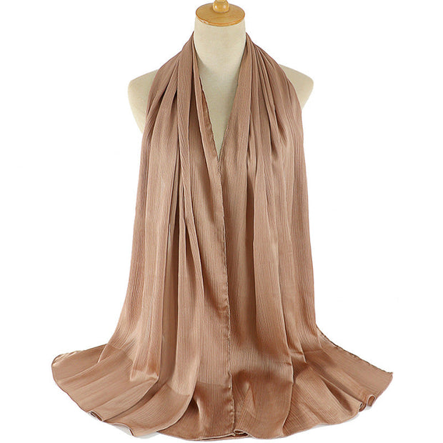 Natural Wrinkled Monochrome Hijab