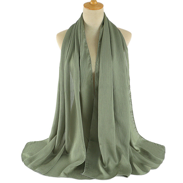 Natural Wrinkled Monochrome Hijab