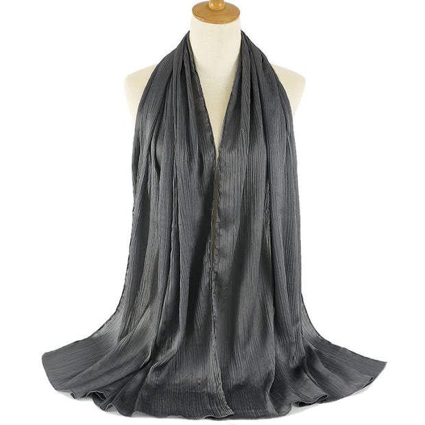 Natural Wrinkled Monochrome Hijab