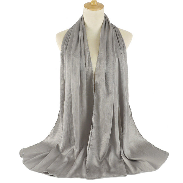Natural Wrinkled Monochrome Hijab
