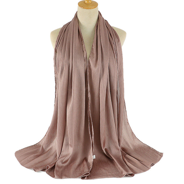Natural Wrinkled Monochrome Hijab