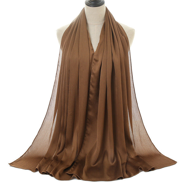 Natural Wrinkled Monochrome Hijab
