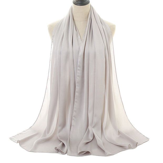 Natural Wrinkled Monochrome Hijab