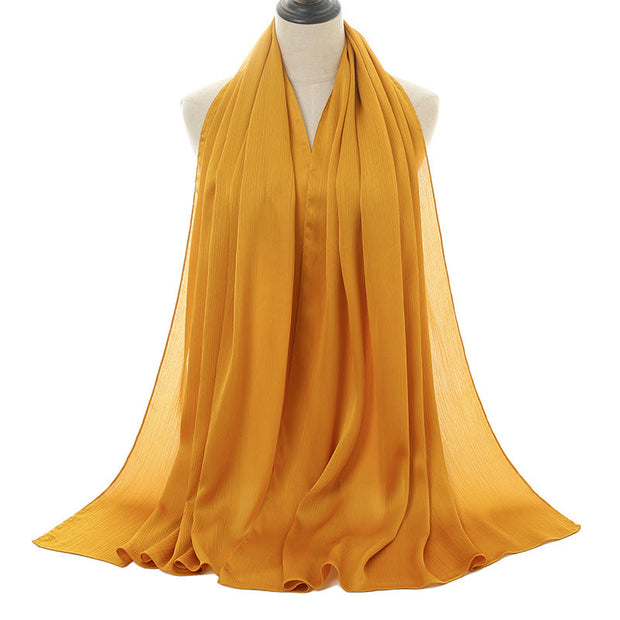 Natural Wrinkled Monochrome Hijab
