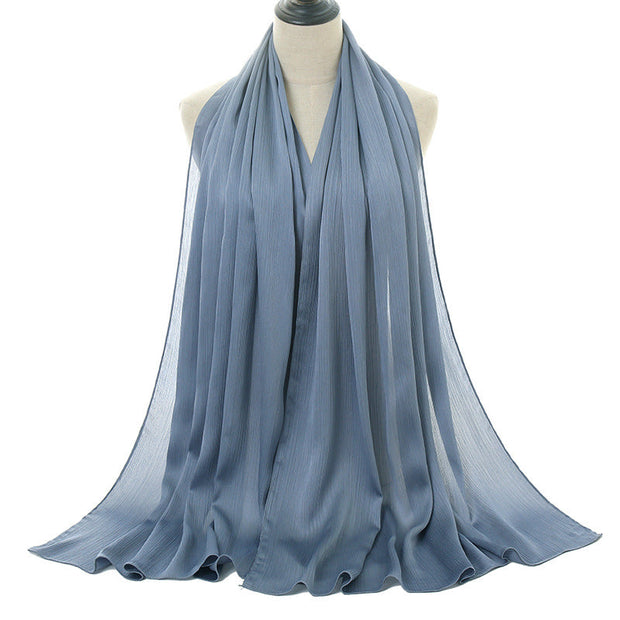 Natural Wrinkled Monochrome Hijab