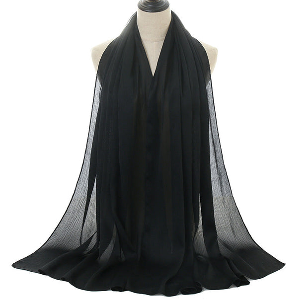 Natural Wrinkled Monochrome Hijab