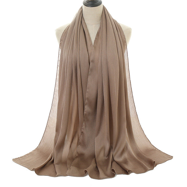 Natural Wrinkled Monochrome Hijab