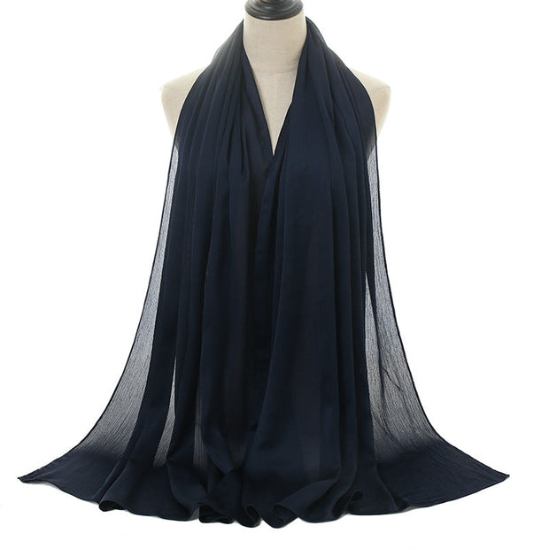 Natural Wrinkled Monochrome Hijab