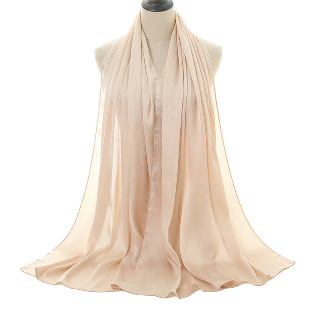 Natural Wrinkled Monochrome Hijab