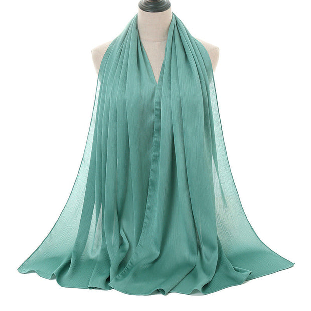 Natural Wrinkled Monochrome Hijab