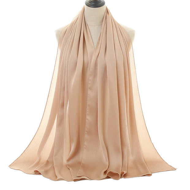 Natural Wrinkled Monochrome Hijab