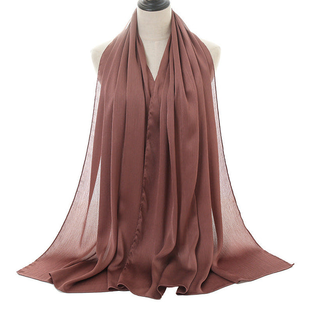 Natural Wrinkled Monochrome Hijab
