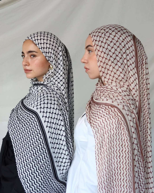 Printed Lattice Chiffon Hijabs