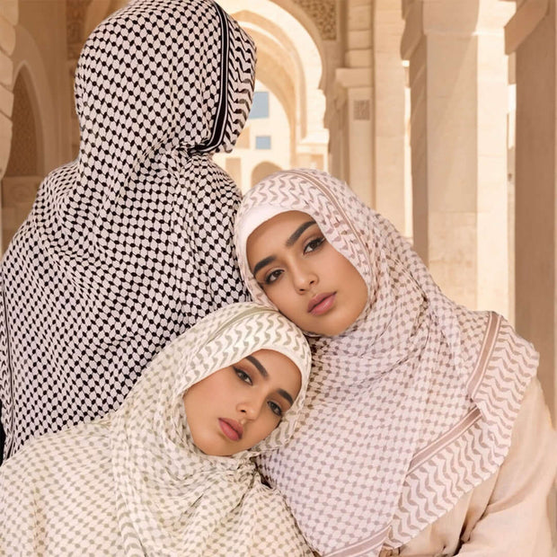 Printed Lattice Chiffon Hijabs