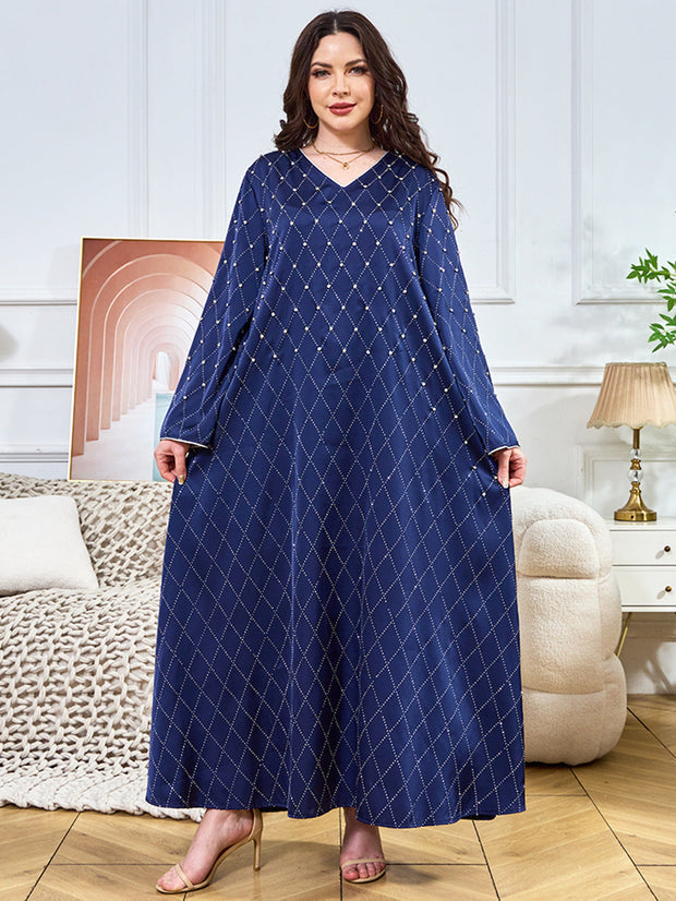 Elegant Studded Rhinestone Kaftan