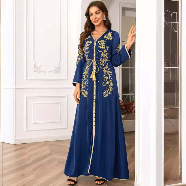 Rhinestones Dresses Kaftan